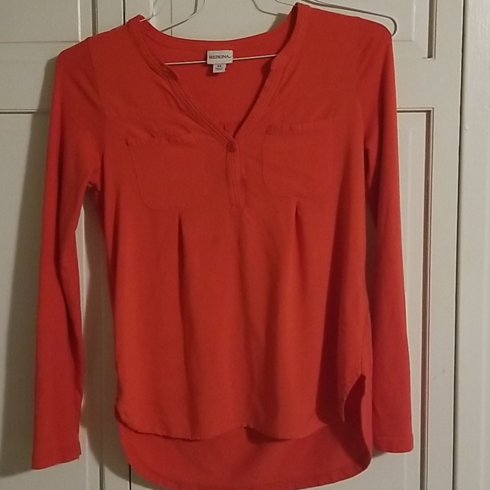Merona 1 button V-neck long-sleeved blouse